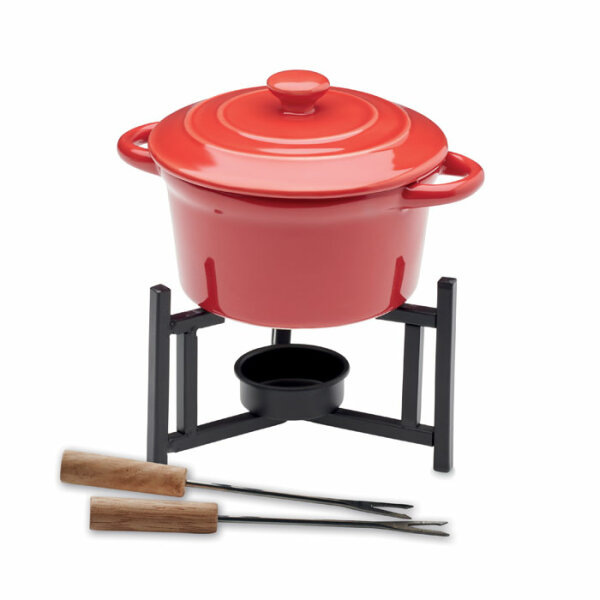 Set fonduta in ceramica 300 ml Rosso