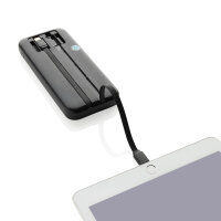 Powerbank 10.000 mAh Turbopack cavi integrati in rABS RCS nero