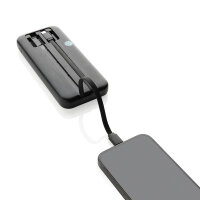 Powerbank 10.000 mAh Turbopack cavi integrati in rABS RCS nero