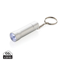 Torcia portachiavi Flash in alluminio riciclato RCS grigio argento