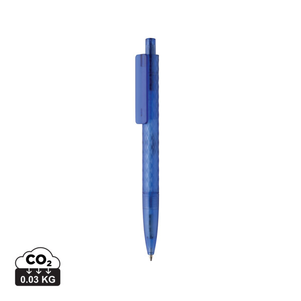 Penna satinata X3 in rPC GRS blu