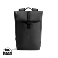 Urban wasserabweisender Flap-Top Rucksack schwarz, grau