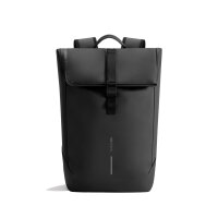 Urban wasserabweisender Flap-Top Rucksack schwarz, grau