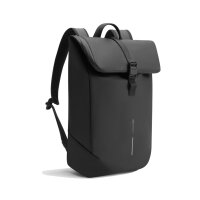 Urban wasserabweisender Flap-Top Rucksack schwarz, grau