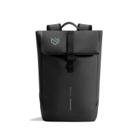 Urban wasserabweisender Flap-Top Rucksack schwarz, grau