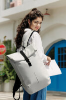 Urban wasserabweisender Flap-Top Rucksack off white, schwarz