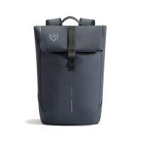 Urban wasserabweisender Flap-Top Rucksack navy blau, schwarz