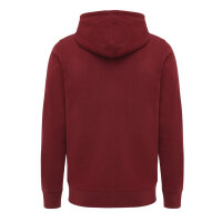 Felpa con cappuccio Iqoniq Abisko in cotone riciclato e zip rosso bordeaux