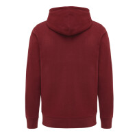 Felpa con cappuccio Iqoniq Abisko in cotone riciclato e zip rosso bordeaux