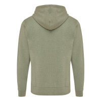 Felpa con cappuccio Iqoniq Abisko in cotone riciclato e zip heather green