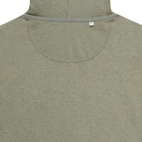 Felpa con cappuccio Iqoniq Abisko in cotone riciclato e zip heather green