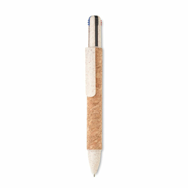 Penna a sfera in sughero con inchi Beige