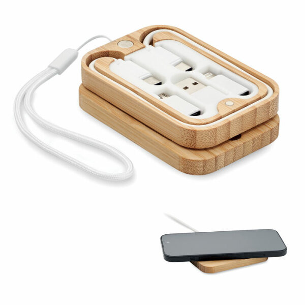 Caricabatterie wireless da 15 W in Legno