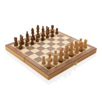 Faltbares Schach-Set aus Holz braun