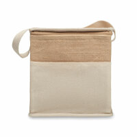 Borsa termica in iuta e tela 3L Beige