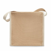 Borsa termica in iuta e tela 3L Beige