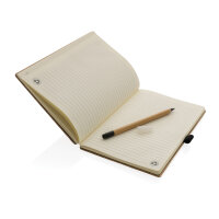 Bambus-Notizbuch und Infinity-Bleistift im Set braun
