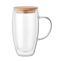 Doppelwandiger Glasbecher 450ml Transparent