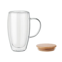 Doppelwandiger Glasbecher 450ml Transparent