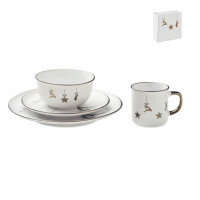 Set di 4 pezzi in ceramica Bianco