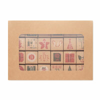 Adventskalender-Set 24-teilig beige