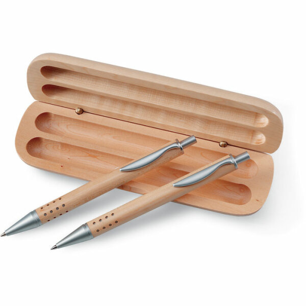 Set penna e matita in astuccio Legno