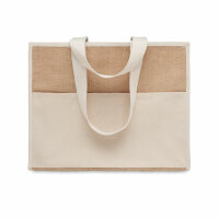 Jute-Canvas Shopping Tasche Beige