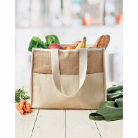 Jute-Canvas Shopping Tasche Beige