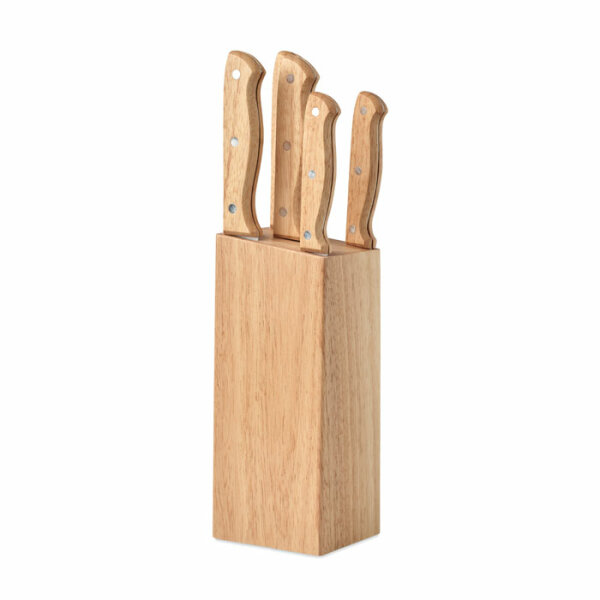 Set ceppo e 6 coltelli Legno