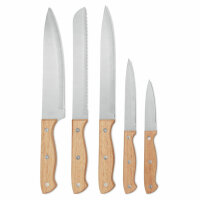 Set ceppo e 6 coltelli Legno