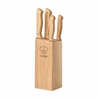 Set ceppo e 6 coltelli Legno