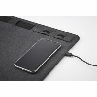 RPET Mousepad 15W Ladesgerät Steingrau