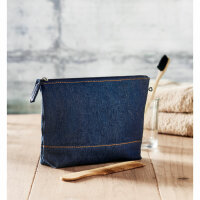 Trousse in denim riciclato Blu