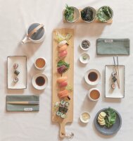 Ukiyo Sushi-Set für zwei weiß, schwarz