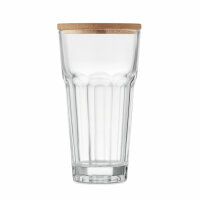 Bicchiere con tappo in bamboo Trasparente