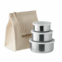 Set porta pranzo beige