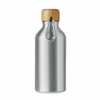 Trinkflasche Aluminium 400 ml Mattsilber