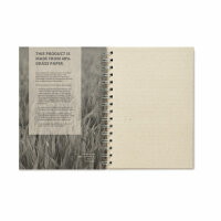 DIN A5 Notizbuch Graspapier Beige