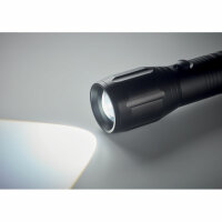 Große LED-Taschenlampe Alu Schwarz