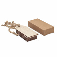 Set 6 etichette regalo in legno wood