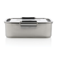 Auslaufsichere Lunchbox aus RCS recyceltem Stainless Steel silber
