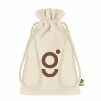 Borsa regalo piccola in cotone Beige