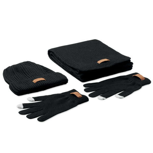 Winter-Accessoires RPET Schwarz