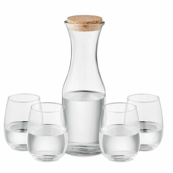 Set bicchieri e caraffa in vetr Trasparente