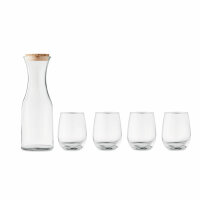 Set bicchieri e caraffa in vetr Trasparente