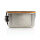 Stainless Steel Lunchbox mit Bambus-Deckel und Göffel silber