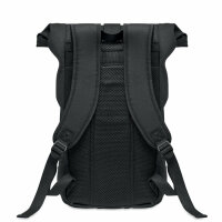 Zaino in tela lavata Rolltop Nero