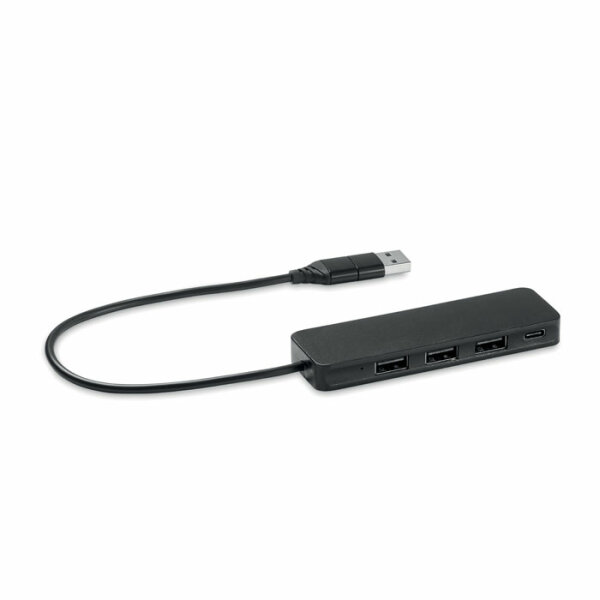 4 Port USB Hub Schwarz