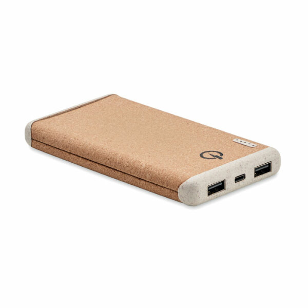 Powerbank mit Ladestation Beige