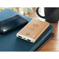 Powerbank mit Ladestation Beige